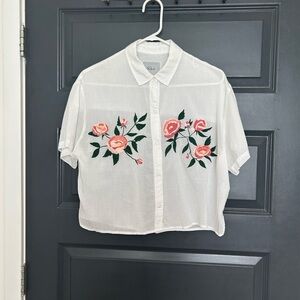 Rails Floral Embroidered Button Down Shirt